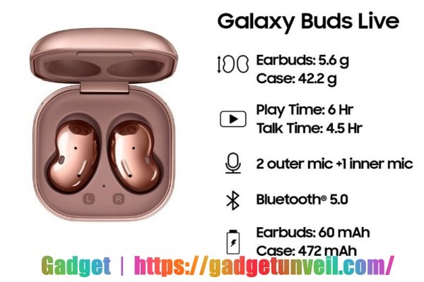 Samsung Earbud : Galaxy Buds Live specs